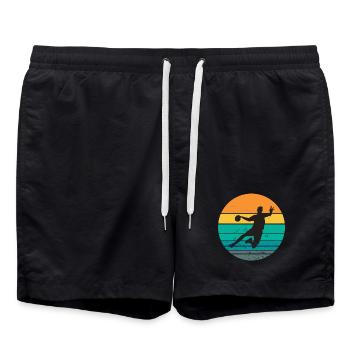 handball, fan de handball, jouer au handball - Short de bain - noir - Devant - AI Model Male 185 light (185cm)