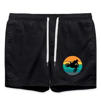 motorcycle, motorcycle fan, biker - Swim Trunks - black - Front - AI Model Male 185 light (185cm)