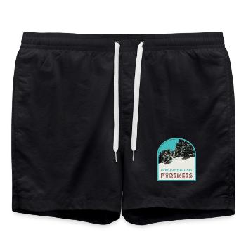 Pyrenees National Park under the snow - Swim Trunks - black - Front - AI Model Male 185 light (185cm)