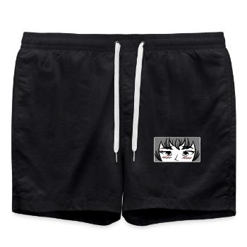 Popkultur Geek Comic Anime Cosplay Manga Japan - Badeshorts - Schwarz - Vorne - AI Model Male 185 light (185cm)