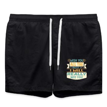 JE VOUS SOUHAITE TOUT LE MEILLEUR - VOUS ME MANQUEREZ CITATION - Short de bain - noir - Devant - AI Model Male 185 light (185cm)