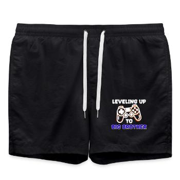Pregnant Family Happiness Baby Statement Family - Swim Trunks - black - Front - AI Model Male 185 light (185cm)