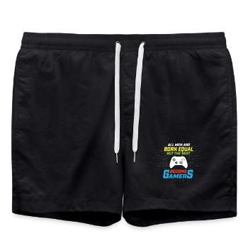 Gleich geboren, werden am besten Gamer - Badeshorts - Schwarz - Vorne - AI Model Male 185 light (185cm)
