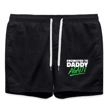 Parents Pregnant Dad Cool Saying Family Happiness - Swim Trunks - black - Front - AI Model Male 185 light (185cm)