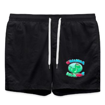 🦖 U WANNA HUG ME Dinosaures - Short de bain - noir - Devant - AI Model Male 185 light (185cm)