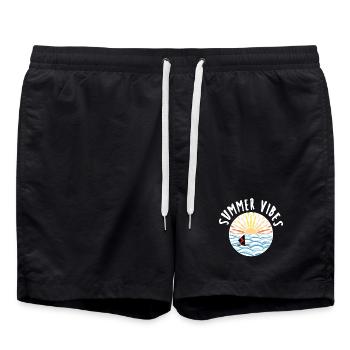 Vagues Été Voile Soleil - Short de bain - noir - Devant - AI Model Male 185 light (185cm)