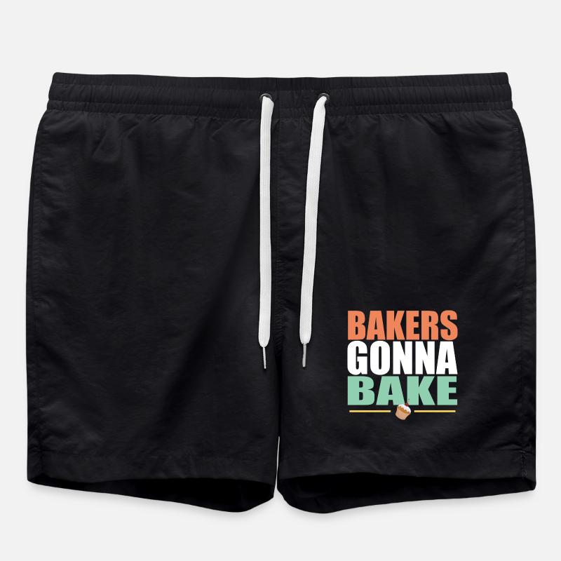 Backen Bäcker gehen zum Backen - Badeshorts - Schwarz