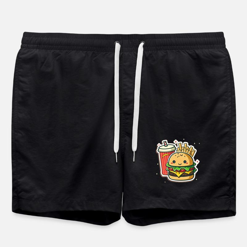 Burger menu - Badeshorts - Schwarz
