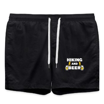 Bergwandern Wanderer Wandern Statement Bergsteigen - Badeshorts - Schwarz - Vorne - AI Model Male 185 light (185cm)