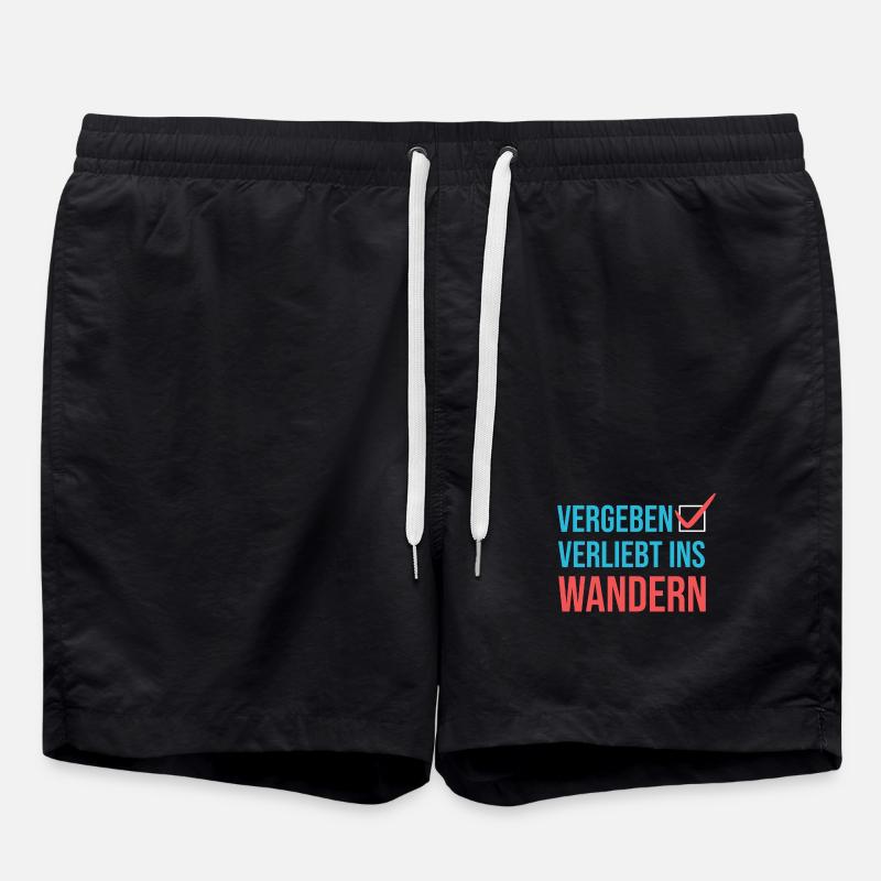 Wandern Klettern Statement Bergwanderung Wanderer - Badeshorts - Schwarz