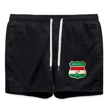 Miskolc Ungarn Wappen Flaggen Design - Badeshorts - Schwarz - Vorne - AI Model Male 185 light (185cm)