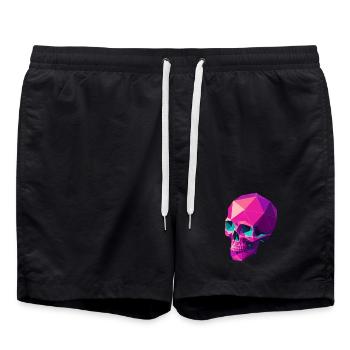 Crâne Géométrique - Short de bain - noir - Devant - AI Model Male 185 light (185cm)