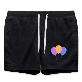Colorful balloons - Swim Trunks - black - Front - AI Model Male 185 light (185cm)