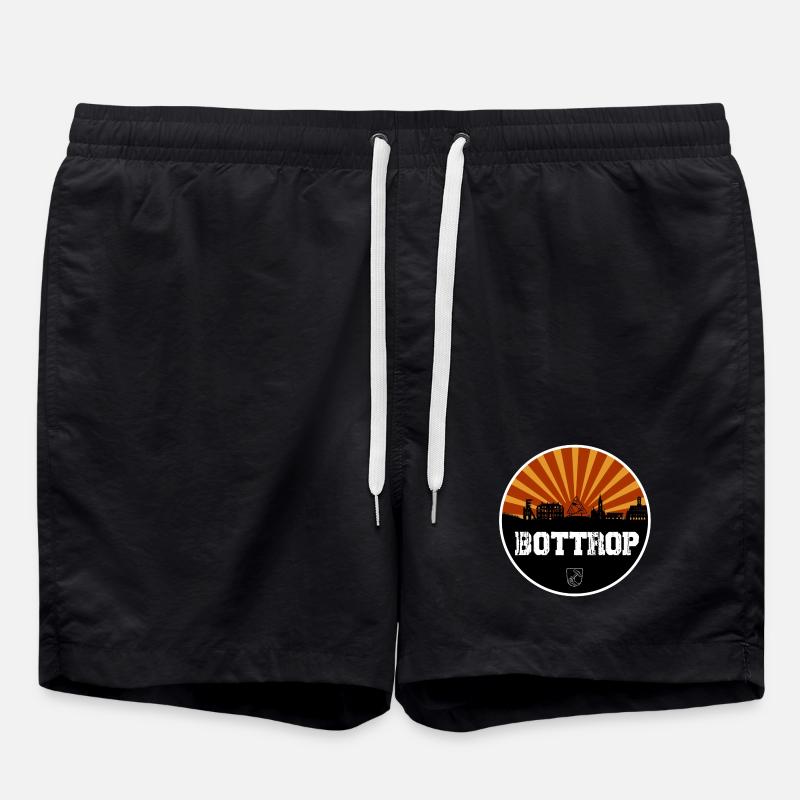 Bottrop Retro Skyline - Swim Trunks - black