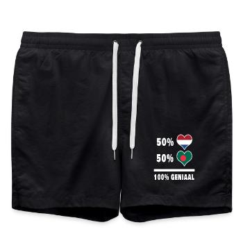 Bangladesh and The Netherlands 100% Genius Flag - Swim Trunks - black - Front - AI Model Male 185 light (185cm)