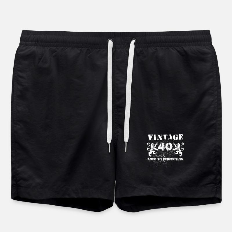 40th Birthday - Swim Trunks - black