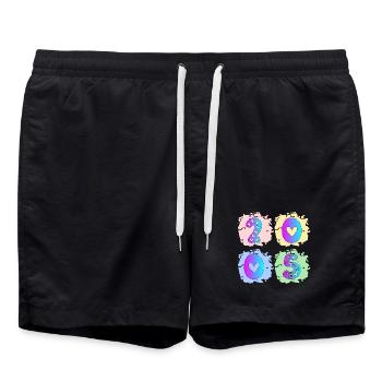 Year of birth 2005 - 21st birthday - Swim Trunks - black - Front - AI Model Male 185 light (185cm)