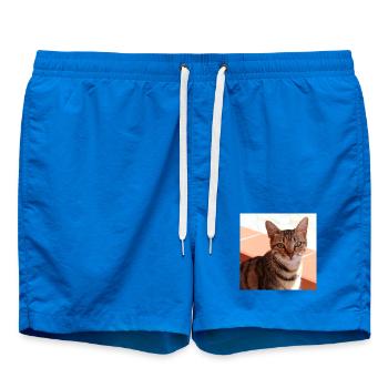 Katze Kätzchen Poster quadratisch Katzenposter - Badeshorts - Cobalt blue - Vorne