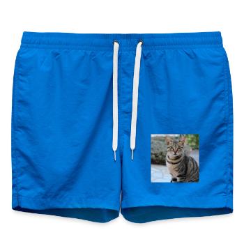 Katze Kätzchen Poster quadratisch Katzenposter - Badeshorts - Cobalt blue - Vorne