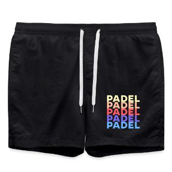 Padel Training Spruch Sportart Padelspiel Spieler - Badeshorts - Schwarz - Vorne - AI Model Male 185 light (185cm)
