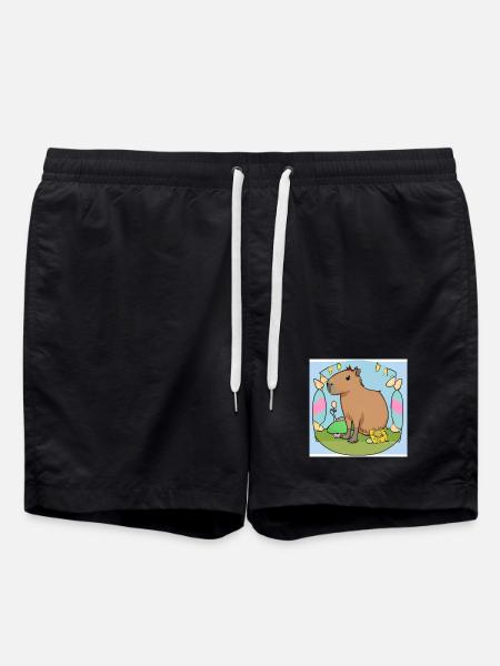 Easter capybara - Swim Trunks - black