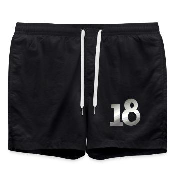 für männer, 18 metallischer farbverlauf - Badeshorts - Schwarz - Vorne - AI Model Male 185 light (185cm)