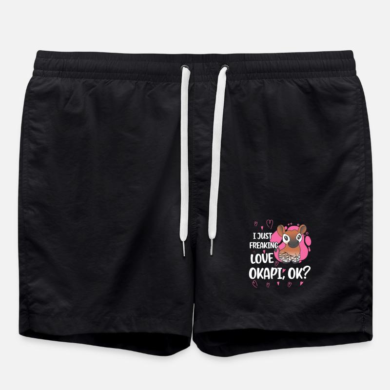 I love okapi - Swim Trunks - black