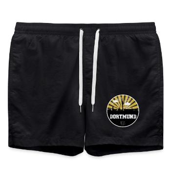 Dortmund Skyline Heimspiel - Badeshorts - Schwarz - Vorne - AI Model Male 185 light (185cm)