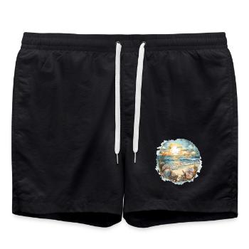 Strandtraum - Badeshorts - Schwarz - Vorne - AI Model Male 185 light (185cm)