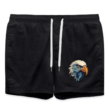 Stilisierter, geometrischer Adler - Badeshorts - Schwarz - Vorne - AI Model Male 185 light (185cm)