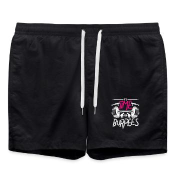 Ist Zeit für Burpees Design - Badeshorts - Schwarz - Vorne - AI Model Male 185 light (185cm)