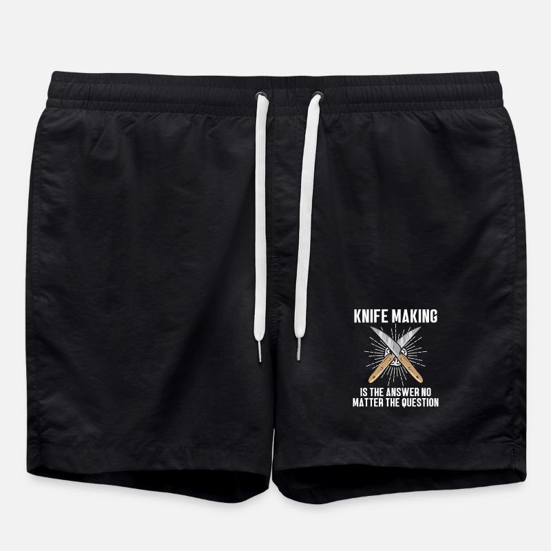 Knife Making Blacksmith Design - Swim Trunks - black