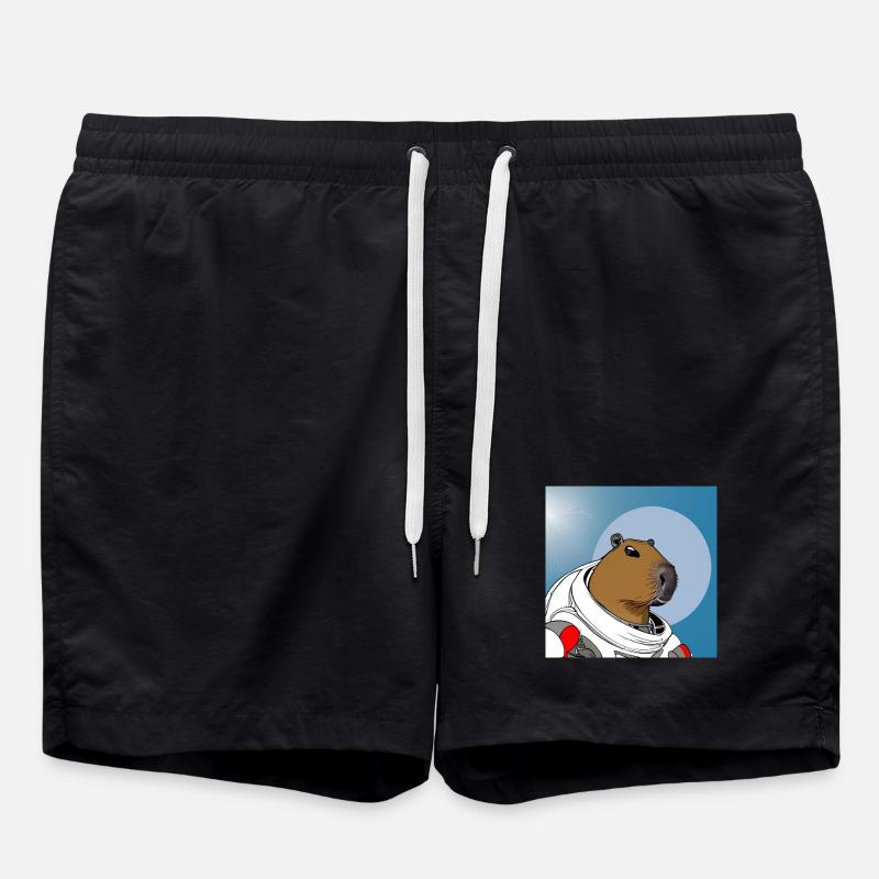 Capy astronaut - Swim Trunks - black