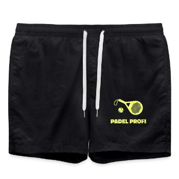 Padel Sportart Spieler Statement Turnier Schläger - Badeshorts - Schwarz - Vorne - AI Model Male 185 light (185cm)