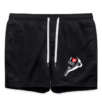Raquette de balles J’aime Padel Déclaration de cœur - Short de bain - noir - Devant - AI Model Male 185 light (185cm)