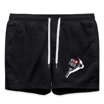 Heart I Love Padel Statement Player Training - Swim Trunks - black - Front - AI Model Male 185 light (185cm)