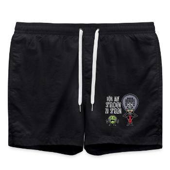 Trainer Padelteam Schläger Padel Statement Bälle - Badeshorts - Schwarz - Vorne - AI Model Male 185 light (185cm)