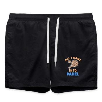 Déclaration de padel Joueurs de jeux de padel Raquettes Balles - Short de bain - noir - Devant - AI Model Male 185 light (185cm)