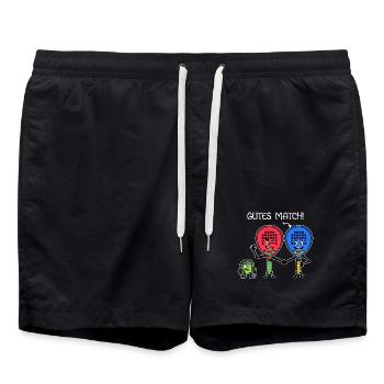 Schläger Padelteam Spieler Padel Bälle Statement - Badeshorts - Schwarz - Vorne - AI Model Male 185 light (185cm)