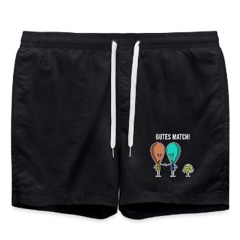 Padelteam Training Statement Padel Bälle Schläger - Badeshorts - Schwarz - Vorne - AI Model Male 185 light (185cm)