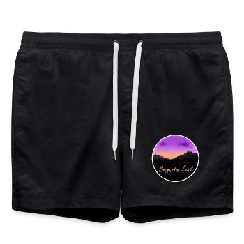 Bergisches Land Fine Skyline - Swim Trunks - black - Front - AI Model Male 185 light (185cm)