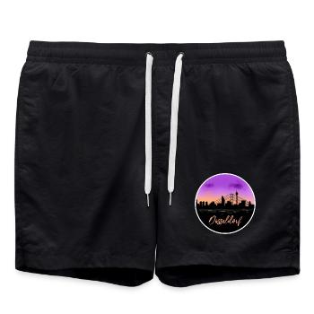 Dusseldorf Fine Skyline - Short de bain - noir - Devant - AI Model Male 185 light (185cm)