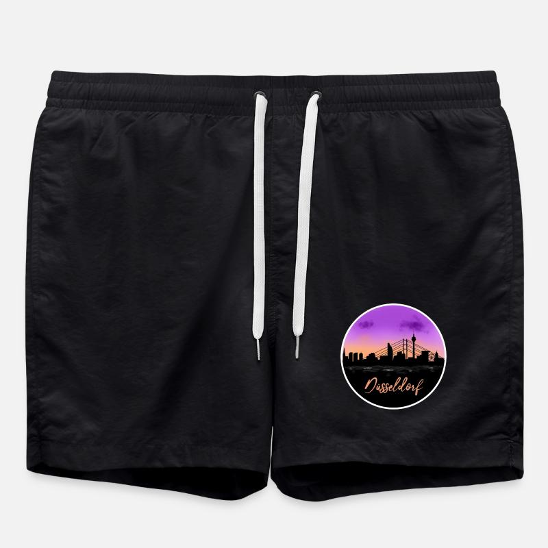 Dusseldorf Fine Skyline - Swim Trunks - black