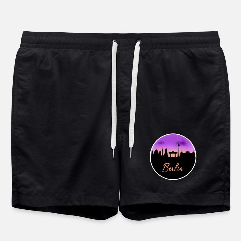 Berlin Fine Skyline - Badeshorts - Schwarz