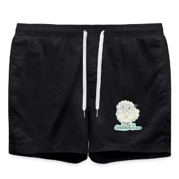 Lioba Seidenhuhn - Badeshorts - Schwarz - Vorne - AI Model Male 185 light (185cm)