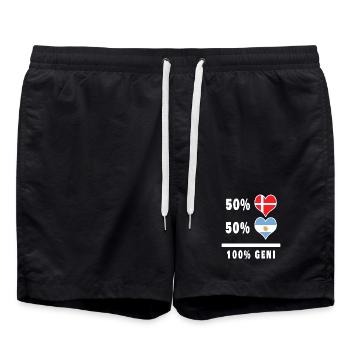 Argentine et Danemark 100% drapeau de génie - Short de bain - noir - Devant - AI Model Male 185 light (185cm)