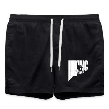 Wanderung Spruch Wandern Bergwanderung Berggipfel - Badeshorts - Schwarz - Vorne - AI Model Male 185 light (185cm)