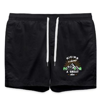 Glacier Mountains Déclaration de randonnée Wanderer Nature - Short de bain - noir - Devant - AI Model Male 185 light (185cm)
