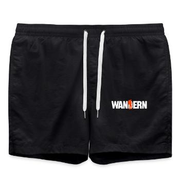 Wandern Spruch Berggipfel Natur Berge Wanderer - Badeshorts - Schwarz - Vorne - AI Model Male 185 light (185cm)