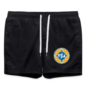 Dauphins rose des vents pétales vagues - Short de bain - noir - Devant - AI Model Male 185 light (185cm)